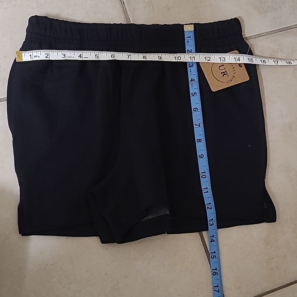 Urban Rebel Juniors Black Side Pockets Elastic Waist Sweat Shorts Size Large - Picture 7 of 10